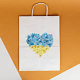 Пакет подарунковий "Україна" 260*150*350 Крафт пакет з українською символікою Подарункові пакети української тематики, фото 4