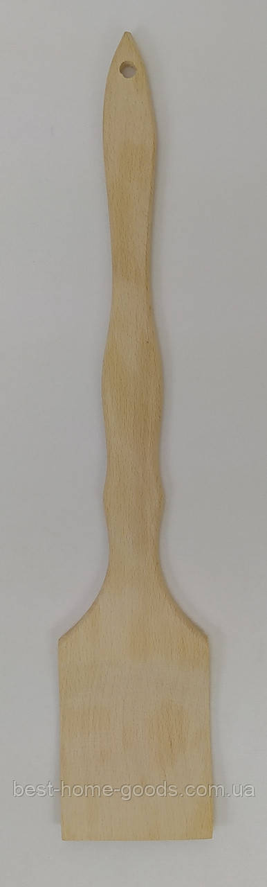 Дерев’яна кухонна лопатка з бука 35 см – універсальний інструмент для смаження та подачі страв, фото 1