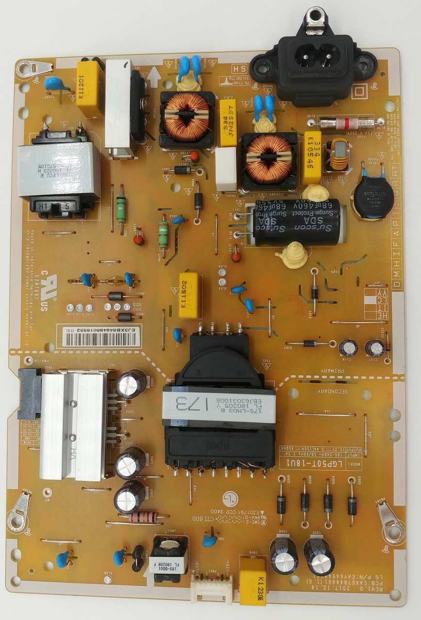Плата блок живлення LGP50T-18U1 (EAY64948601) для телевізора LG 50UK6500MLA
