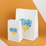 Пакет подарунковий патріотичний 260*150*350 Крафт пакет з українською символікою Подарунковий пакет з дном, фото 3