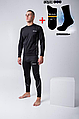 Качественное флисовое черное термобелье мужское для спорта и военнослужащих для зимы + носки