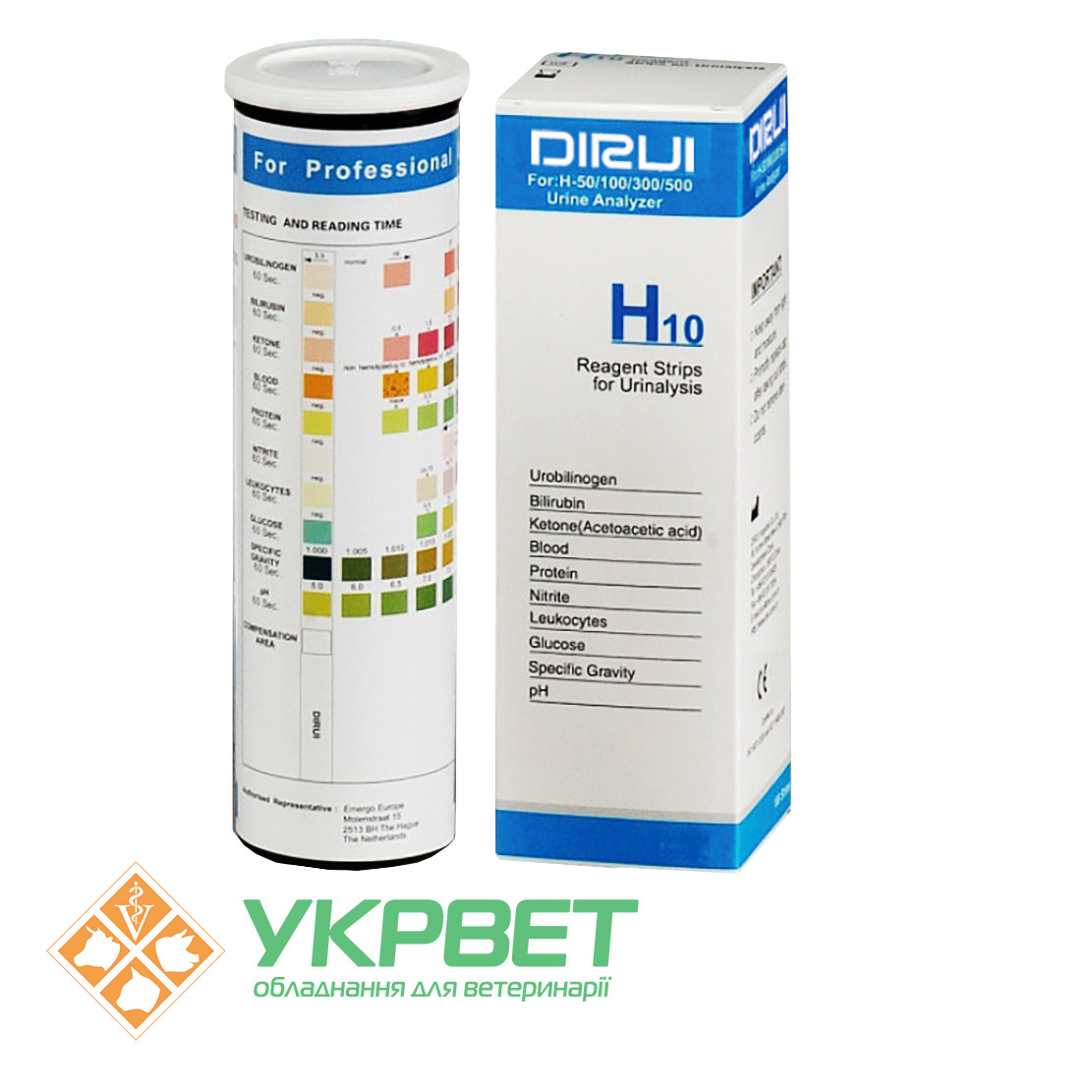Тест-смужки для аналізу сечі DIRUI H-10