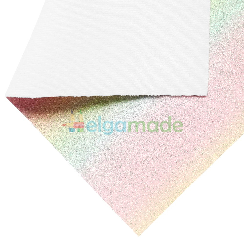 Кожзам з дрібними блискітками РАДУЖНИЙ, 20х27 см, Китай, фото 1