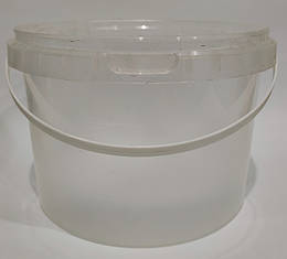 Відро пластикове харчове 2,25 л з кришкою та ручкою прозоре
