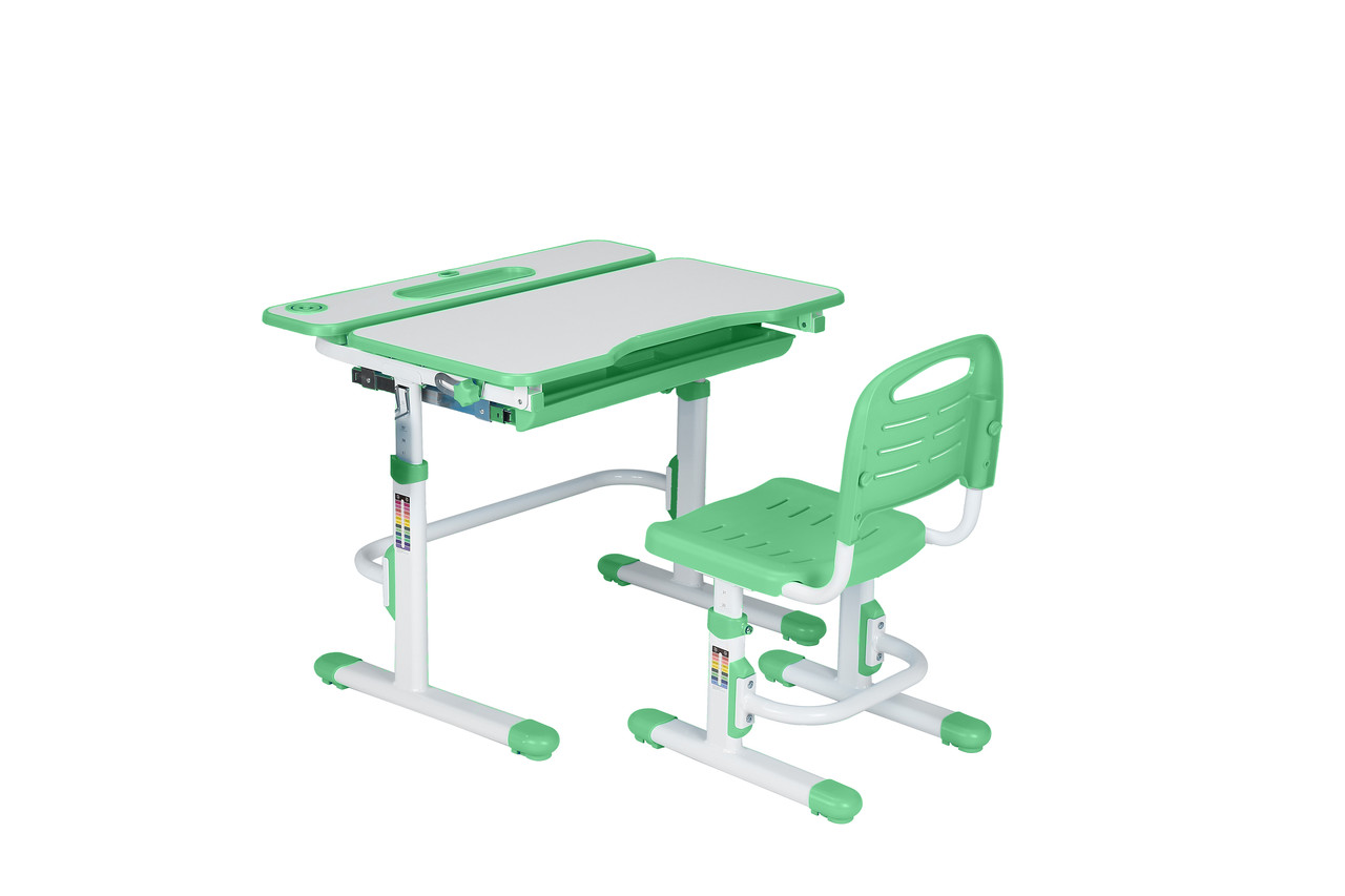Комплект Растущая Парта+Стул для Школьника Зеленая Fundesk Botero Green Школьная стол-парта трансформер и стул - фото 10 - id-p1665995305