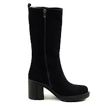 Полусапоги зимние высокие Guero 192504 36 Черные замша, фото 3