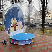 Прозора фотозона чудова снігова куля з подіумом, фото 6