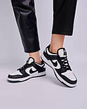 Кросівки жіночі ike SB Dunk Low WMNS black white осінь-весна повсякденні чорні з білим. Живо фото, фото 5