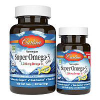 Жирные кислоты Carlson Labs Norwegian Super Omega 3 Gems 1200 mg, 100+30 капсул