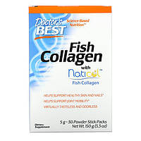 Препарат для суставов и связок Doctor's Best Fish Collagen with Naticol, 30 пакетиков