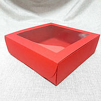 Коробка подарочаня красная 200х200х65 мм.
