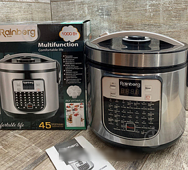 Мультиварка Rainberg RB-6209 Металік 1000 Вт з 45 програмами на 6 літрів (RB-6209)