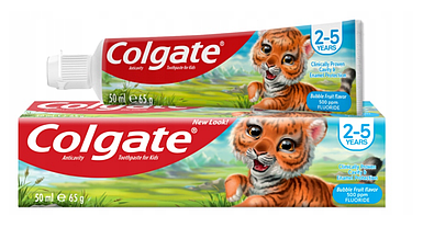 Дитяча зубна паста Colgate Bubble Fruit Anticavity для дітей 2-5 років 50 мл