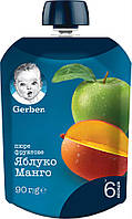 Пюре Gerber фруктове Яблуко та манго з 6 місяців 90 г (7613036345866)