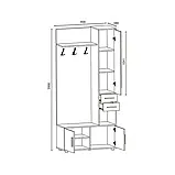 Передпокій із дзеркалом Рів'єра Дуб сонома (90х38х200) Еверест, фото 3