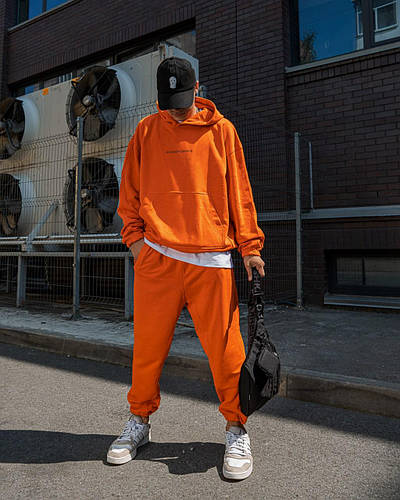 Спортивный костюм мужской Solo осенний весенний ОВЕРСАЙЗ оранжевый ...