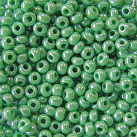58210 Чеський бісер Preciosa 10 для вишивання зелений бірюзовий оливковий алебастровий прозорий