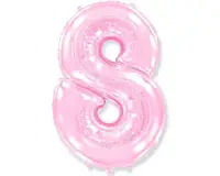 Фольгированный шар Цифра "8" 1м, Flexmetal, цвет - розовый перламутр