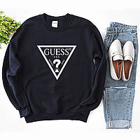 Женский осенний свитшот лонгслив кофта Guess Гесс Чёрный