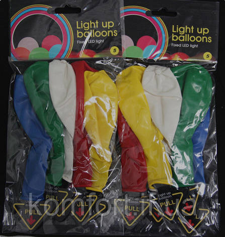 Повітряні кульки з LED підсвічуванням (набір 5шт), фото 2