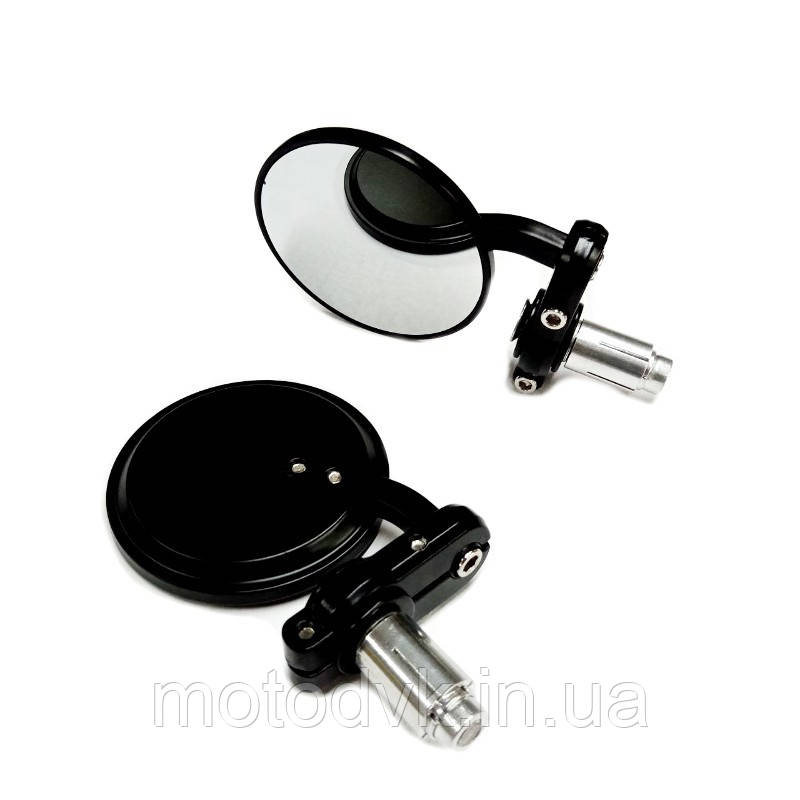 Дзеркала в кермо мотоцикла, чорного кольору, фото 1