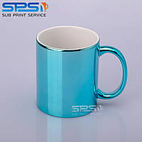 Чашка для сублимации металлизированная 330 мл (Голубой)