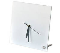 Часы стеклянные для сублимации настольные квадратные (20х20 см).