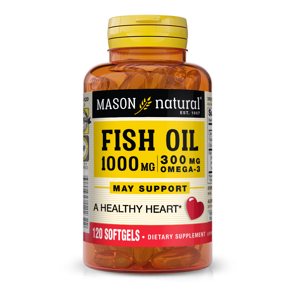 Жирні кислоти Mason Natural Fish Oil 1000 mg Omega 300 mg, 120 капсул