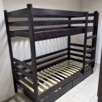 Двоярусне дитяче ліжко Меблі-Сервіс Тона 80х190 см дерев'яние з бука темний-горіх, фото 7