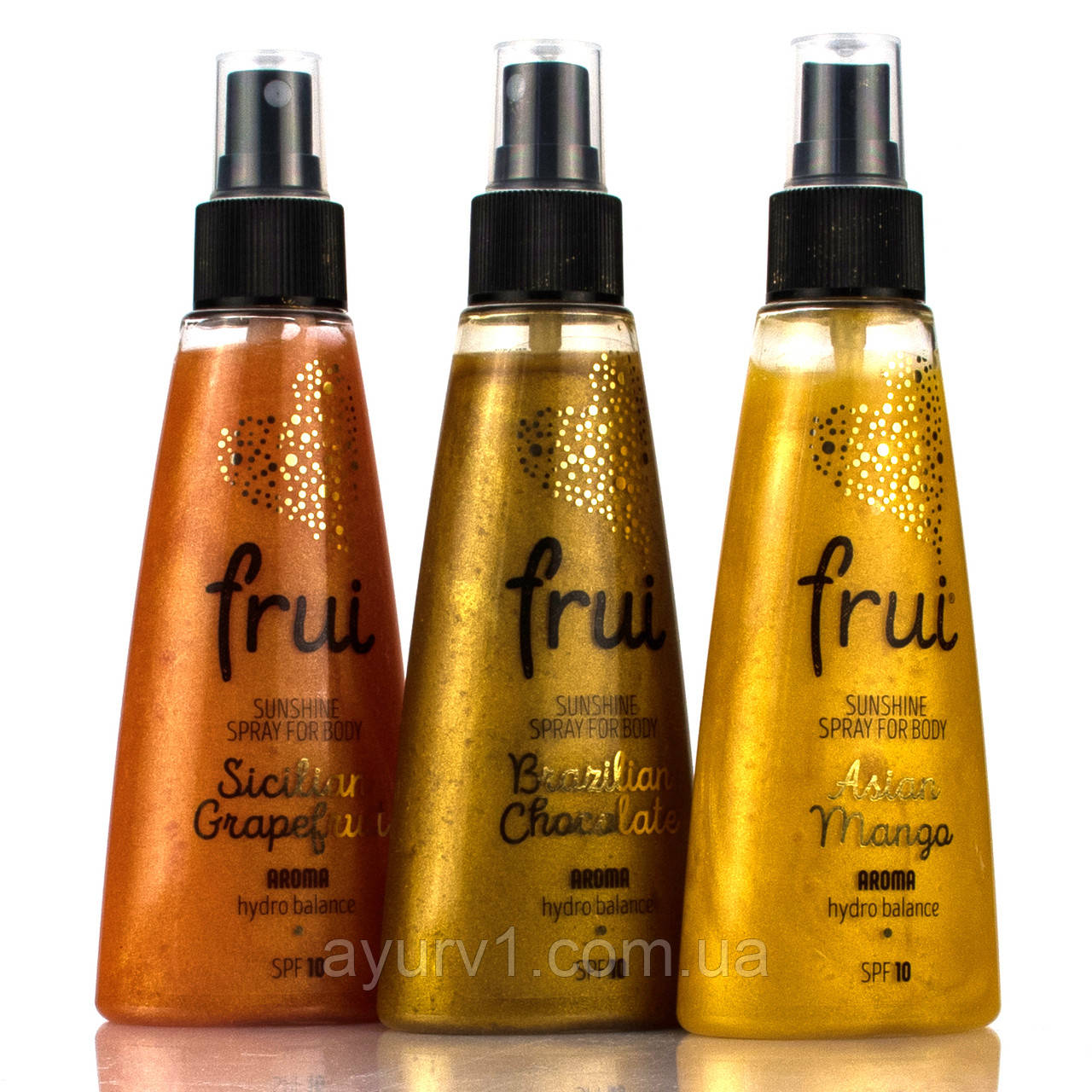Сонцезахисний сяючий аромаспрей із зволоженням SPF10 Frui, 150мл