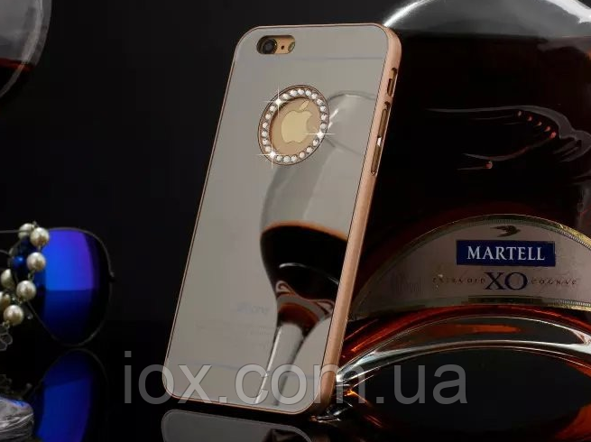 Пластиковий чохол з камінням і золотими ободами для Iphone 6/6S