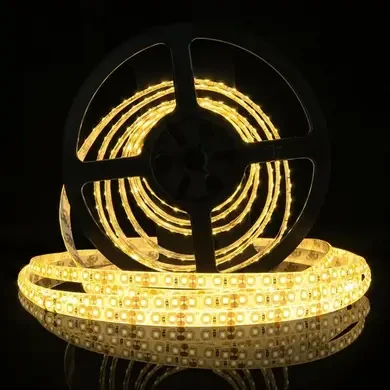 Світлодіодна стрічка 12V, 2835, 120 led/m, 9W, IP65, 3000K - білий теплий, ST-12-2835-120-WW-65, фото 1