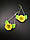 Недороги сережки з жовтими трояндами та листочками з полімерної глини для дівчат, фото 3