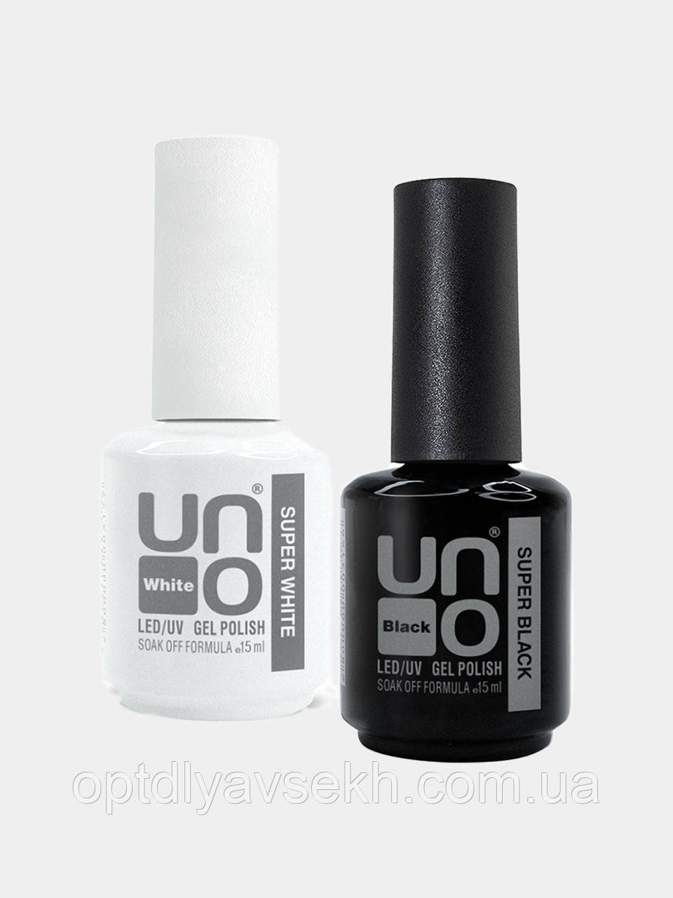 Високопігментовані гель-лаки Super White & Super Black, 15 мл (білий і чорний), фото 1