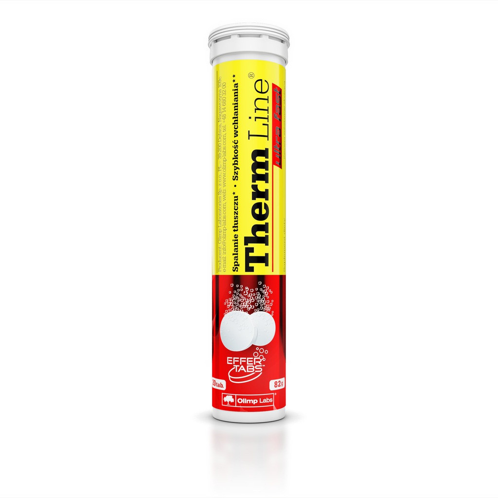 Olimp Therm Line Ultrafast гуарана, зелений чай, гіркий апельсин, імбир, ніацин, хром для схуднення, 20 шипуч таблеток. До 09/2025, фото 1