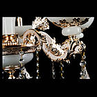 Класична люстра-свічка на 6 лампочок Е14 біла з золотом VL-LK046/6 (SGD), фото 2