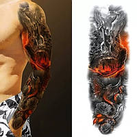 Крутая временная татуировка тату рукав 48*17 см "Ангел в аду"