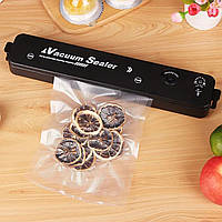 Вакуумный упаковщик продуктов (вакууматор) с функцией запаивания пакетов Vacuum Sealer (черный)