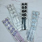 Бретелі з тканевими квіточками чорні, фото 2