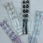 Бретелі з тканевими квіточками чорні, фото 3