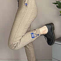 Штани жіночі зимові з начосом зі щільного трикотажу Бежевий XL, фото 4