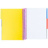 Блокнот з розділювачами, А5, 120арк, кліт, фіол., фото 3