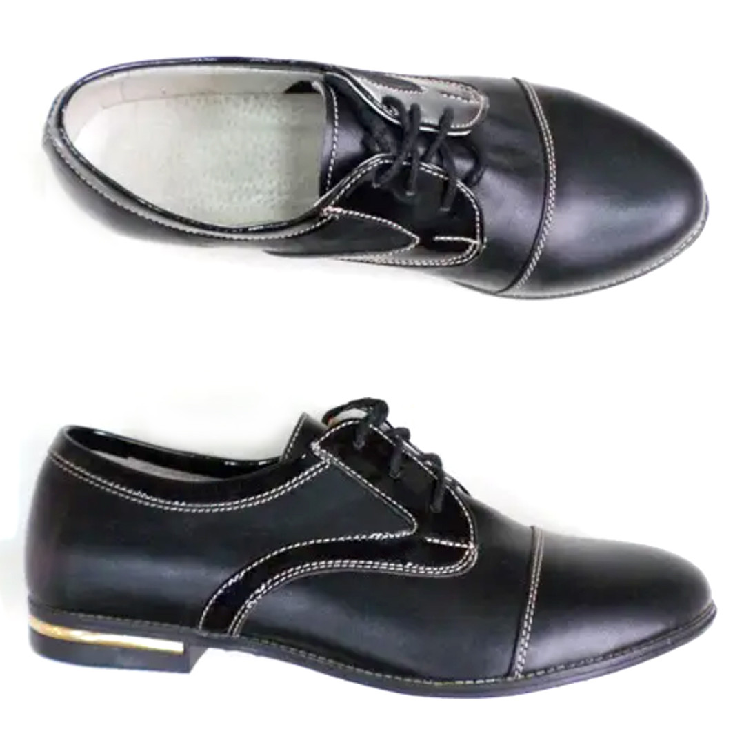 Женские кожаные черные туфли, размер 37. - фото 1 - id-p247438927