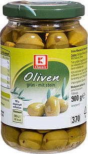 Оливки Зелені з Кiсточками K-Classic Oliven mit Stein XXL 900 г Словаччина