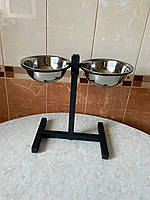 Миски на штативі для собак 2х0,75 л Ø 16 см висота 30 см