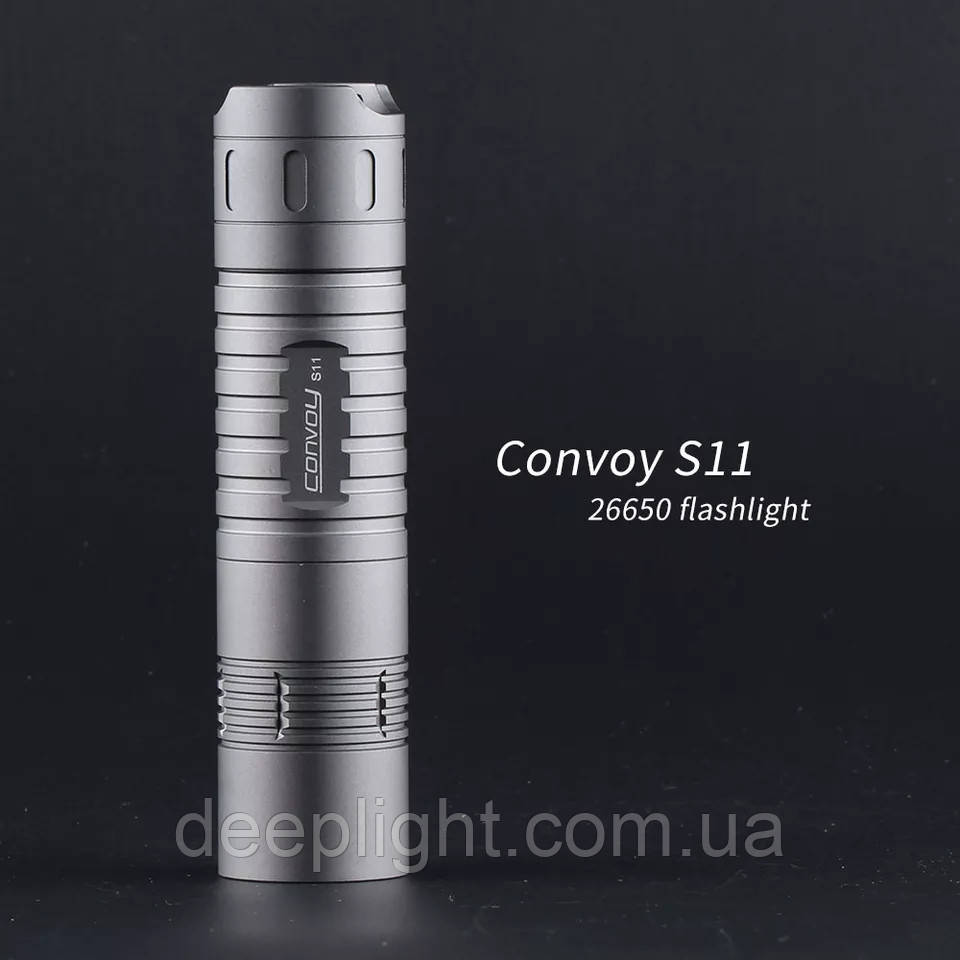 Convoy S11 XHP70.2 4500 LM захищений ліхтар тактичний 26650 живлення сірий корпус, фото 1