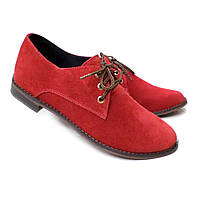 Женские красные туфли из натурального замша. Размер 36 (23см)
