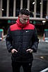 Зимова чоловіча куртка чорна з червоним теплим капюшоном пух Європи Розміри: S, M, L, XL, XXL, фото 9
