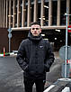 Чоловіча зимова куртка чорна тепла з капюшоном пух Європи Розміри: S, M, L, XL, XXL, фото 7