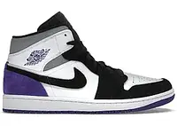 Женские кроссовки Nike Air Jordan 1 Retro Black White Purple черно-белые с фиолетовым (36-41)